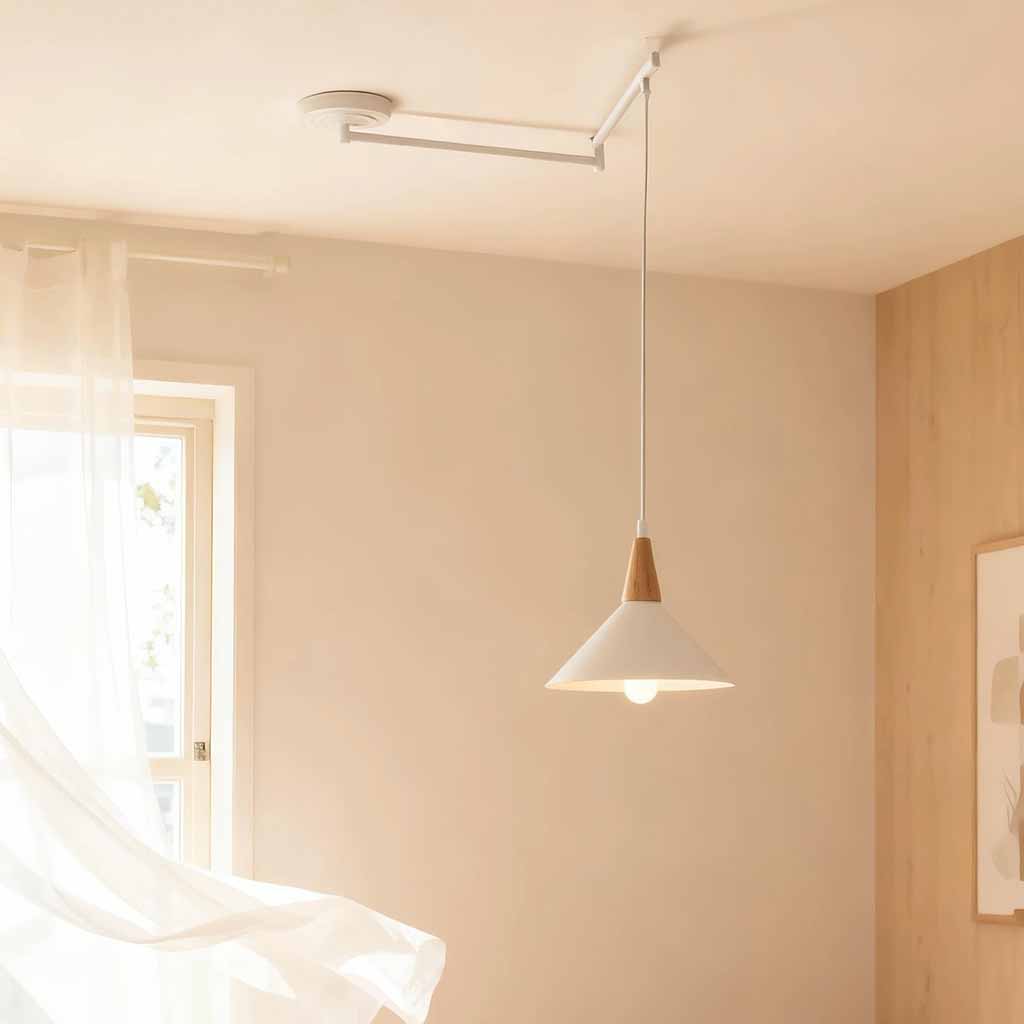 Adjustable Swing Arm Cone Pendant Light