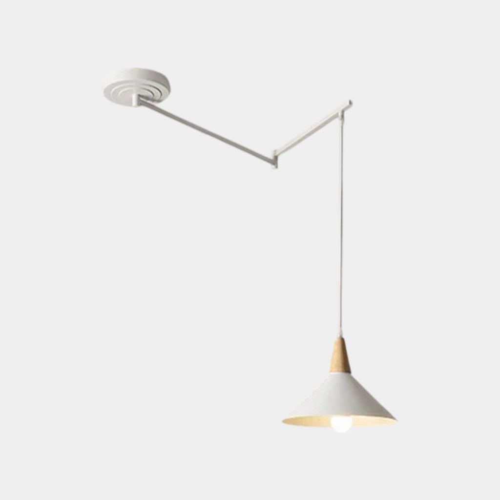 Adjustable Swing Arm Cone Pendant Light