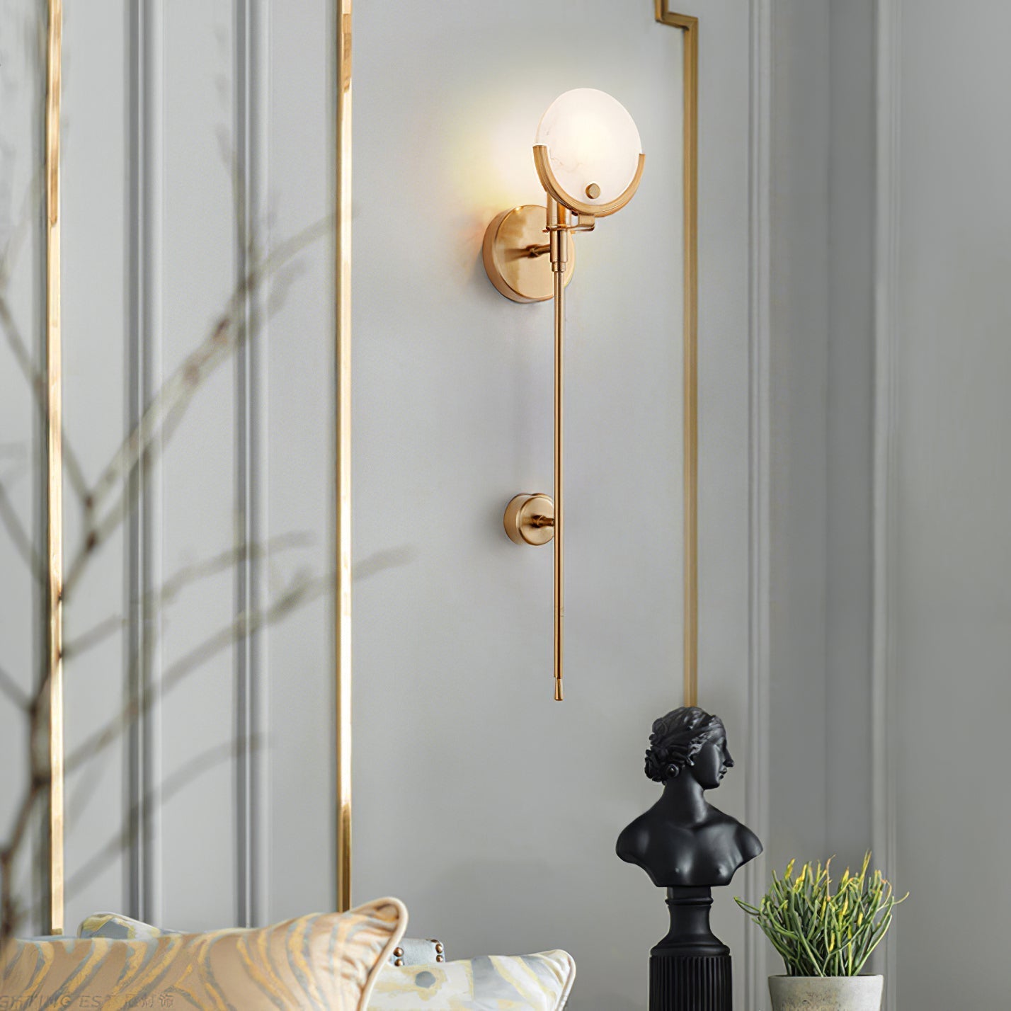 Bravi Brass Sconce Alabaster