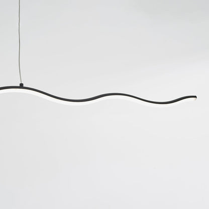 Arisha Wave Linear Pendant Light, Black/White