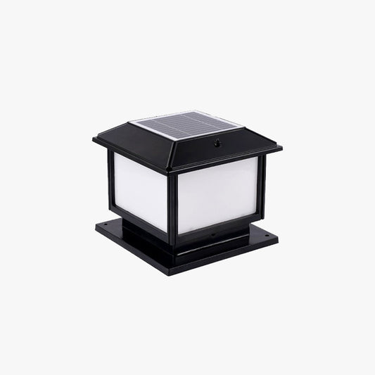 Ray Vintage Rectangle Metal Outdoor Solar Lamps, Black/Bronze