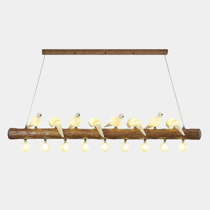 Vintage Bird Pendant Light Linear Branch Resin