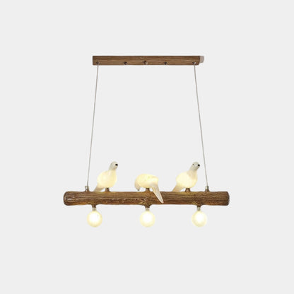 Vintage Bird Pendant Light Linear Branch Resin