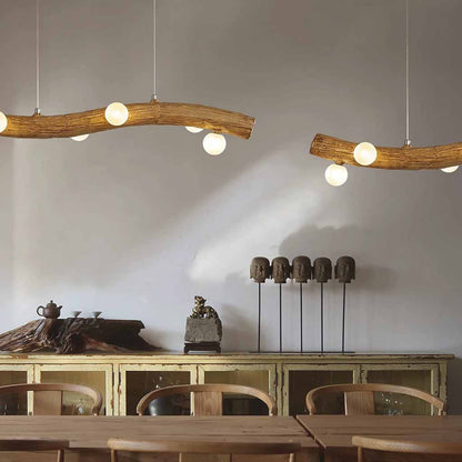 Branch Pendant Light Glass Globe Wavy Line