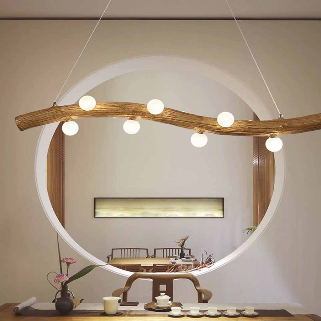 Branch Pendant Light Glass Globe Wavy Line