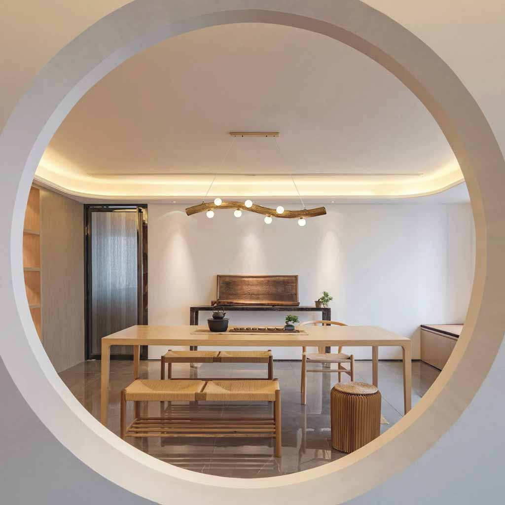 Branch Pendant Light Glass Globe Wavy Line
