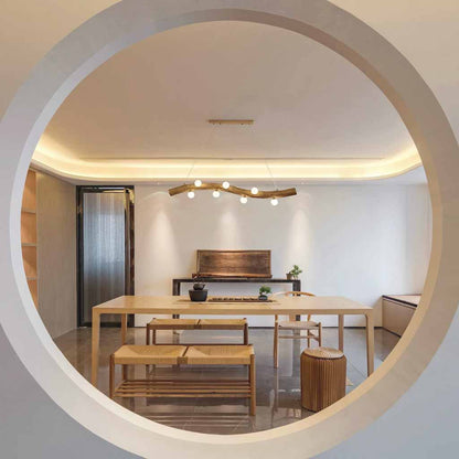 Branch Pendant Light Glass Globe Wavy Line