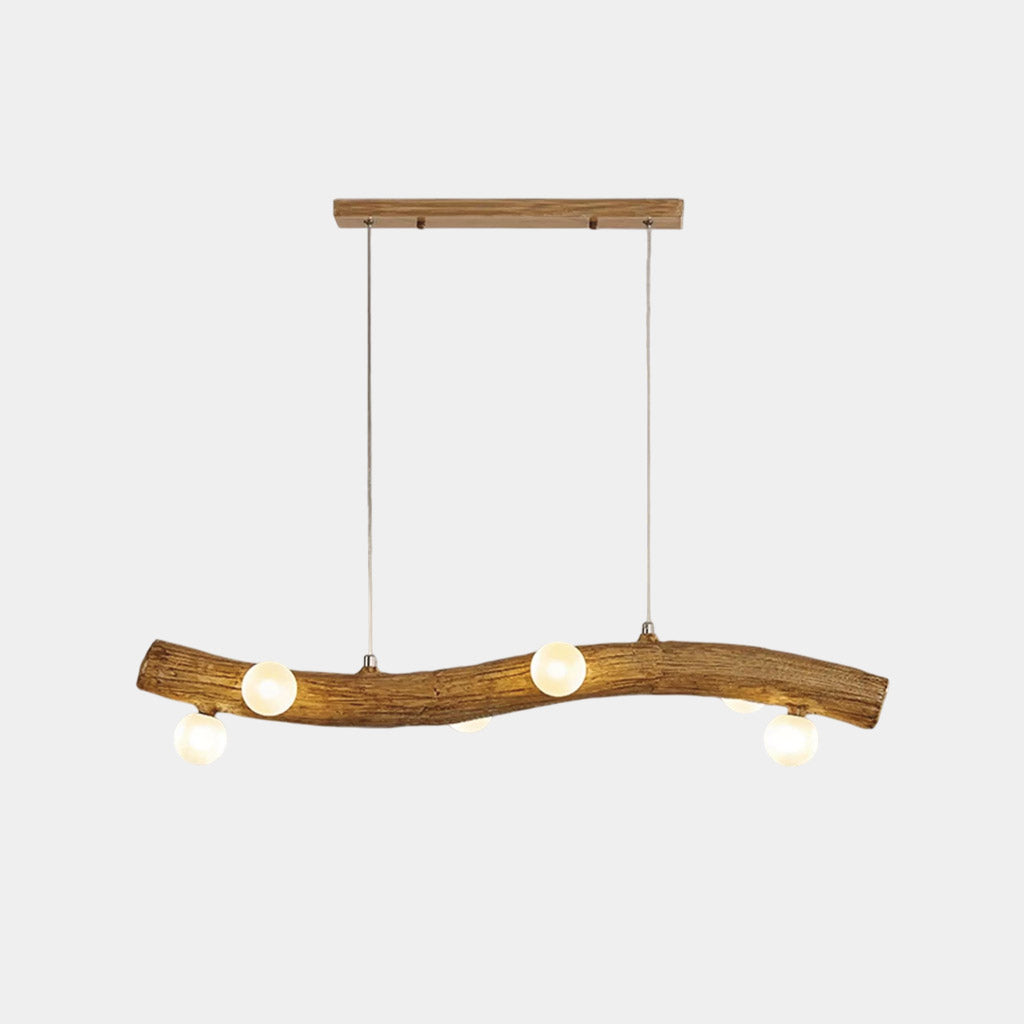 Branch Pendant Light Glass Globe Wavy Line