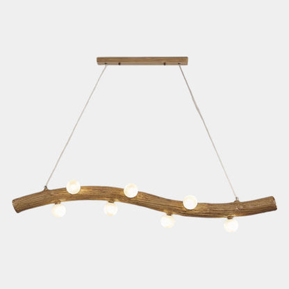 Branch Pendant Light Glass Globe Wavy Line