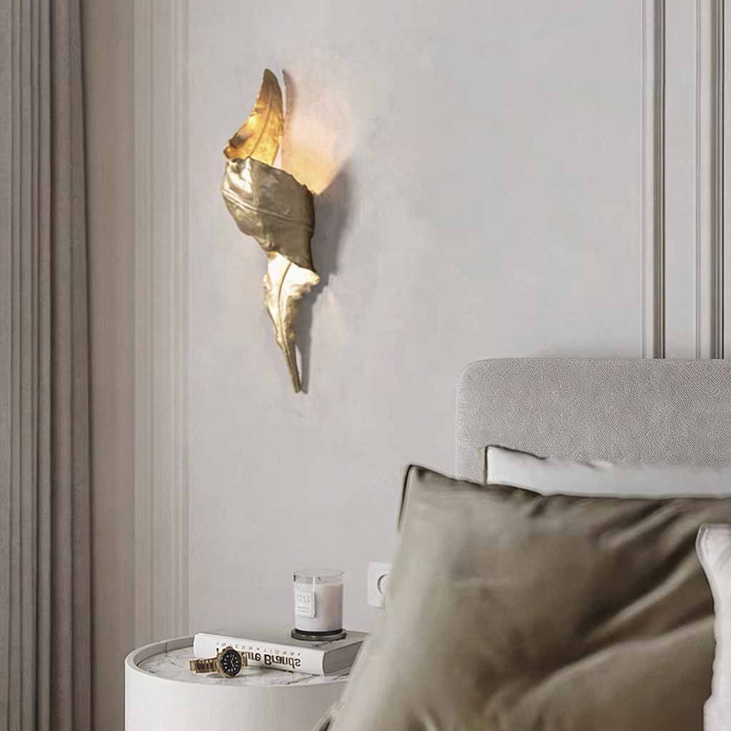 Brass Leaf Wall Lamp Antique Handmade Wall Light