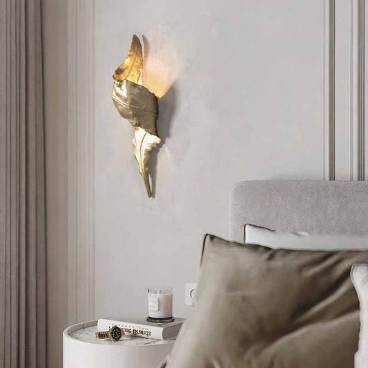 Brass Leaf Wall Lamp Antique Handmade Wall Light
