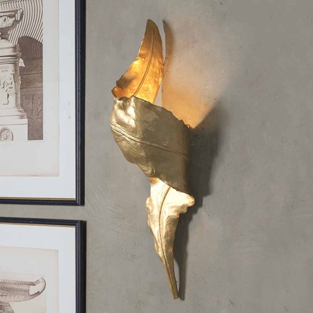 Brass Leaf Wall Lamp Antique Handmade Wall Light