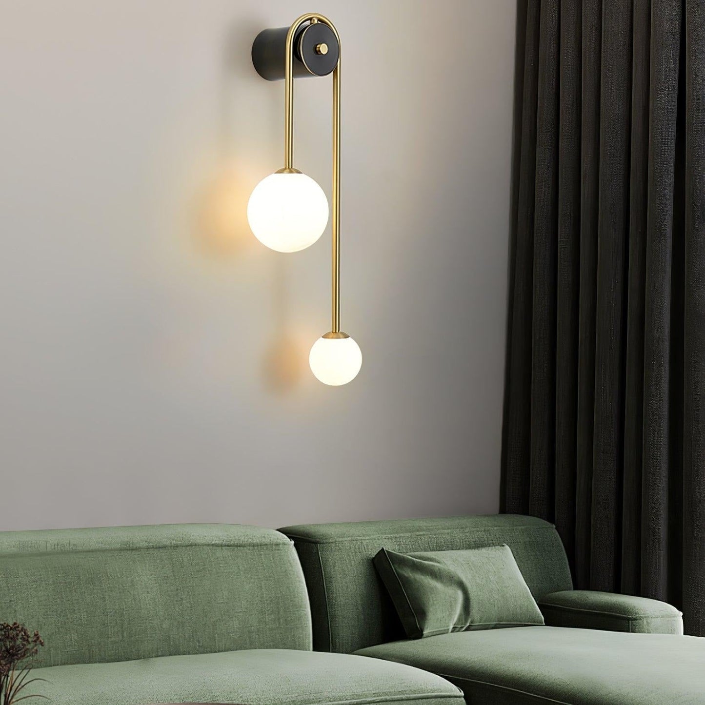 Elaro Brass Arc Wall Light