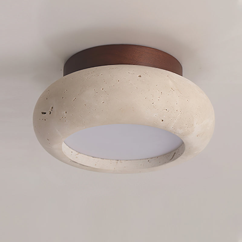 Ritta Mini Donut   Travertine Ceiling Light