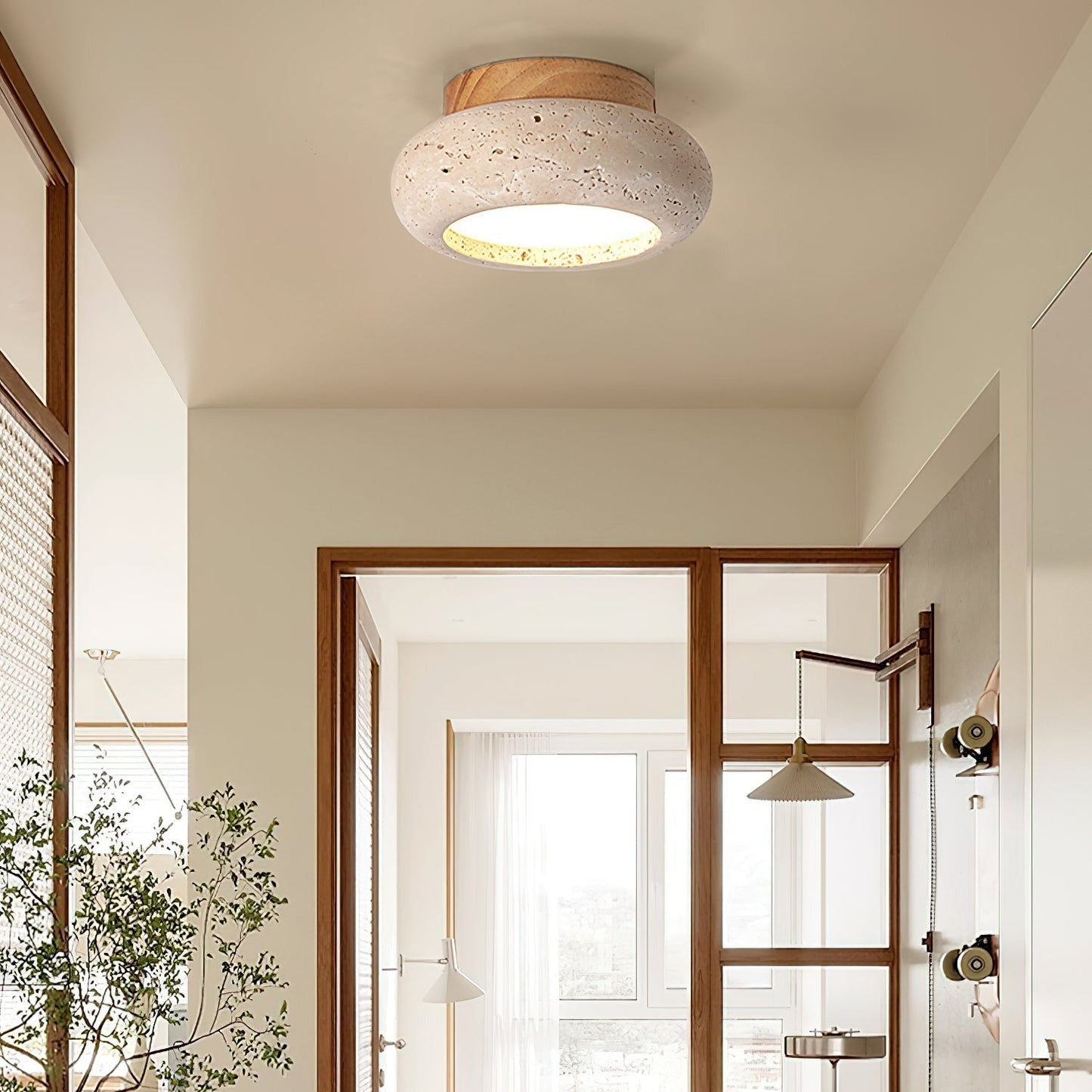 Astra Ceiling Light Mini Donut Travertine