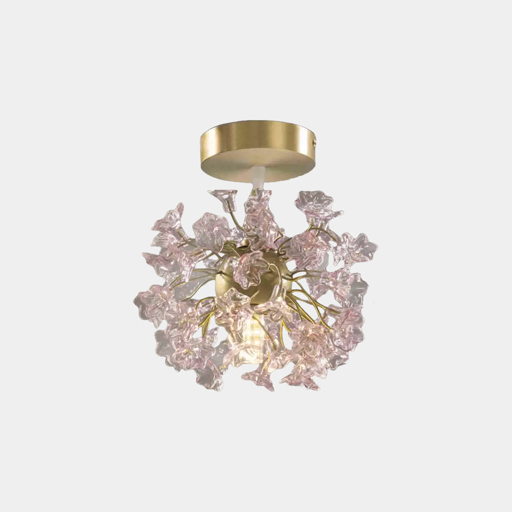 Ceiling / Pendant Light French Floral Brass Crystal