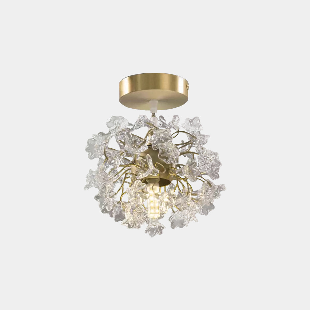 Ceiling / Pendant Light French Floral Brass Crystal