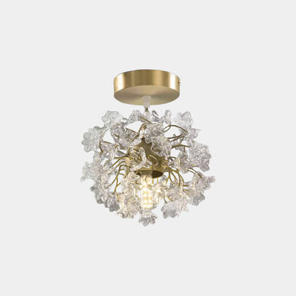 Ceiling / Pendant Light French Floral Brass Crystal