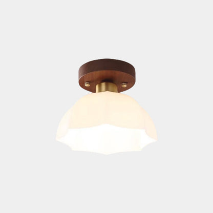 Semi-Flush Mount Ceiling Light Small Vintage Glass