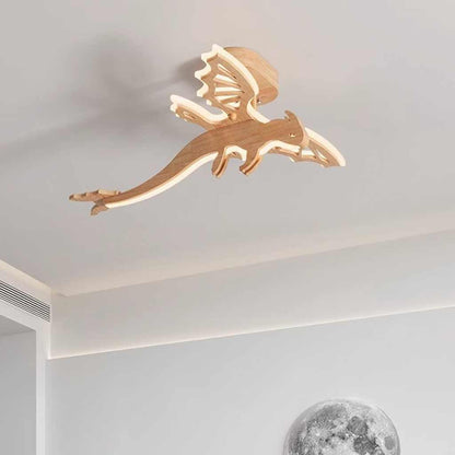 Ceiling Light Wood Dinosaur LED Dimmable for Kids Room