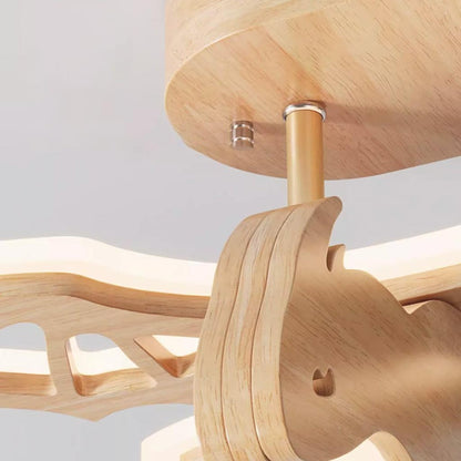 Ceiling Light Wood Dinosaur LED Dimmable for Kids Room