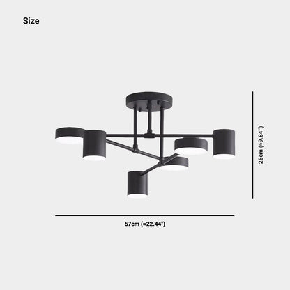 Chandelier Ceiling Light Modern Iron Sputnik LED, Black / Gold
