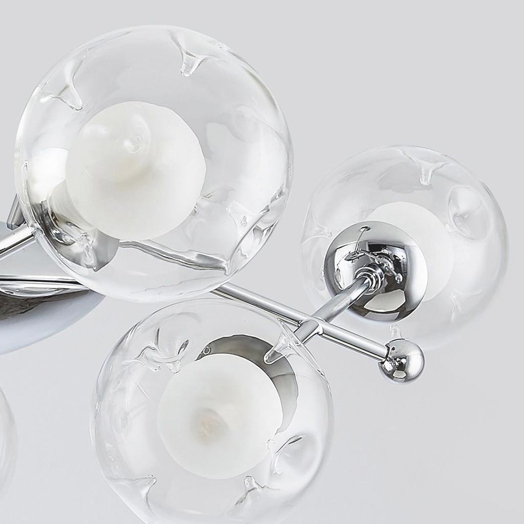 Chandelier Nordic Iron Glass Ball Sputnik, Chrome