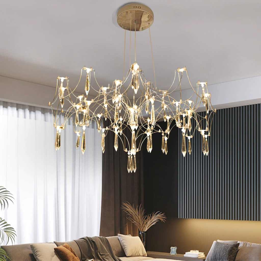 Chandelier Luxury Starry Firefly Mira Crystal LED, Chrome / Gold