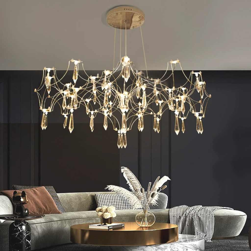 Chandelier Luxury Starry Firefly Mira Crystal LED, Chrome / Gold