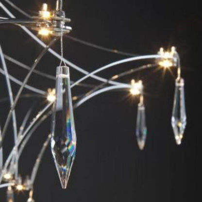 Chandelier Mira Stainless Steel Firefly Crystal Cube LED
