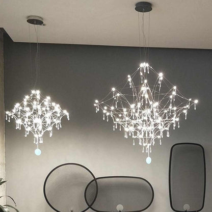 Chandelier Mira Stainless Steel Firefly Crystal Cube LED