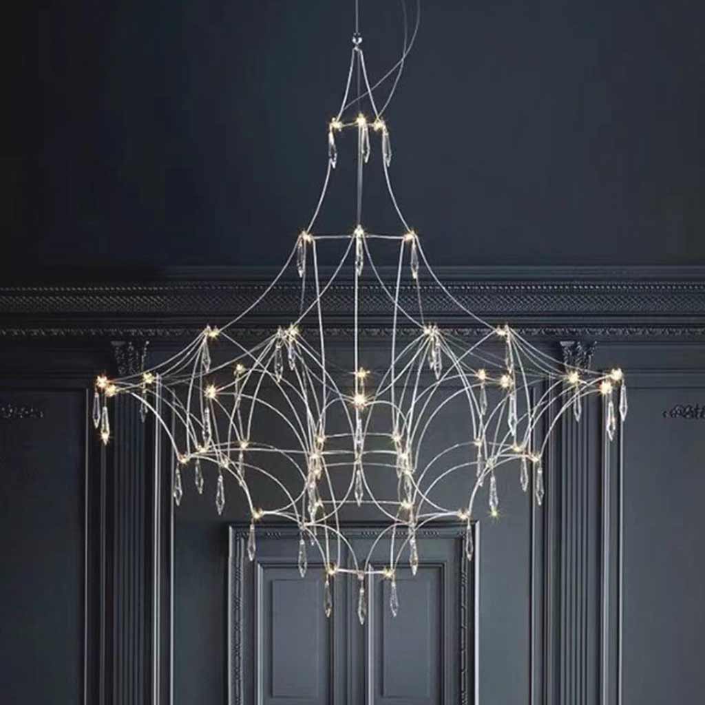 Chandelier Mira Stainless Steel Firefly Crystal Cube LED