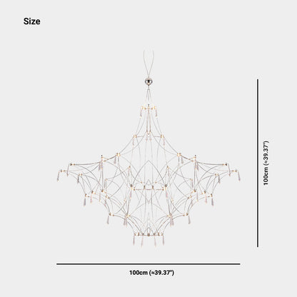 Chandelier Mira Stainless Steel Firefly Crystal Cube LED