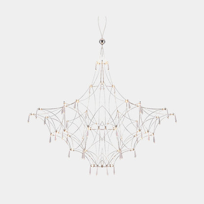 Chandelier Mira Stainless Steel Firefly Crystal Cube LED