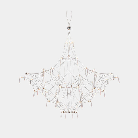 Chandelier Mira Stainless Steel Firefly Crystal Cube LED