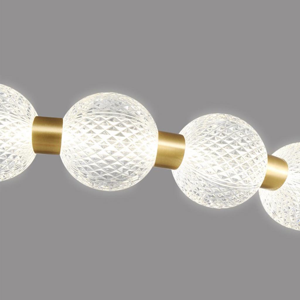 Chandelier Modern Brass Bead Pearl Ring Dimmable LED