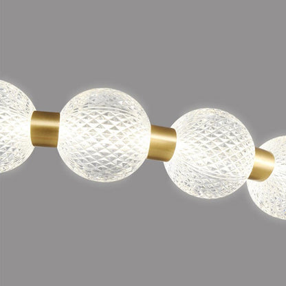 Chandelier Modern Brass Bead Pearl Ring Dimmable LED