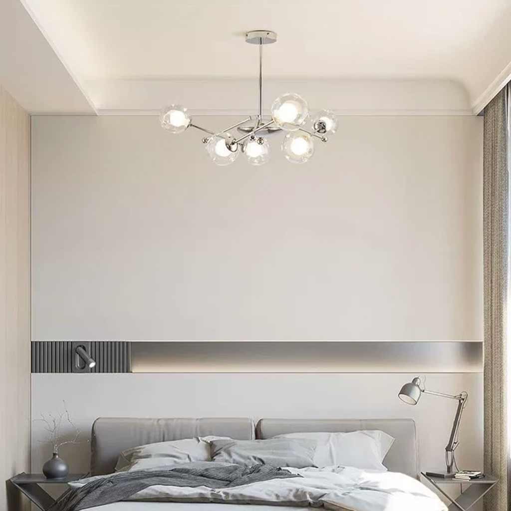 Chandelier Nordic Iron Glass Ball Sputnik, Chrome