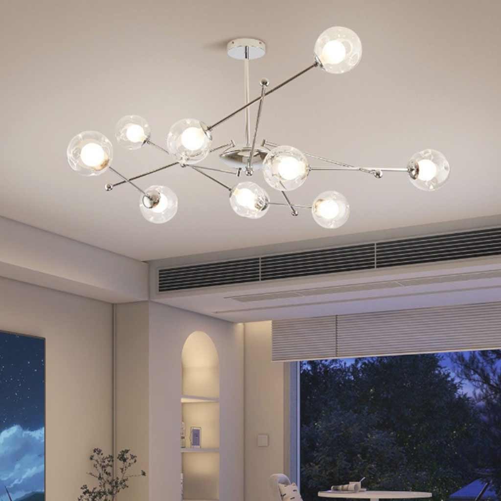 Chandelier Nordic Iron Glass Ball Sputnik, Chrome