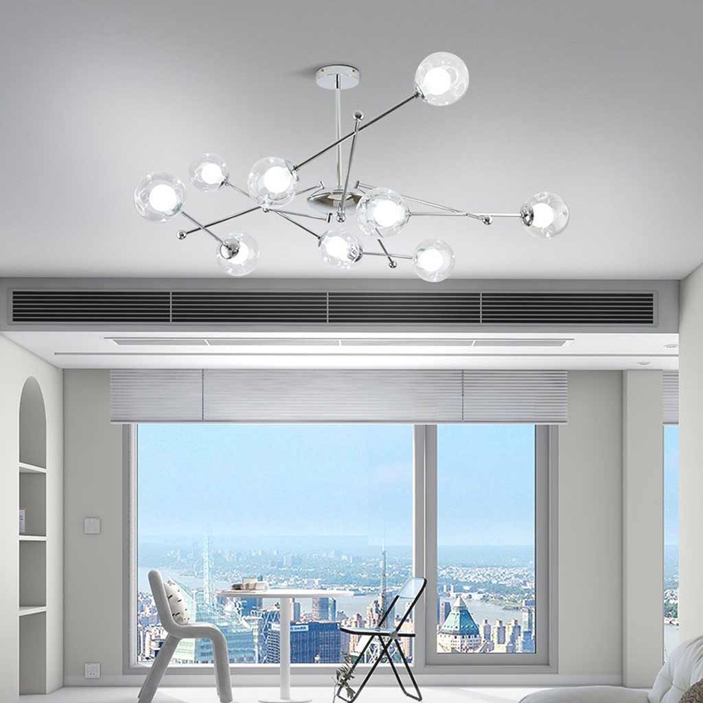 Chandelier Nordic Iron Glass Ball Sputnik, Chrome