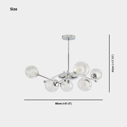 Chandelier Nordic Iron Glass Ball Sputnik, Chrome