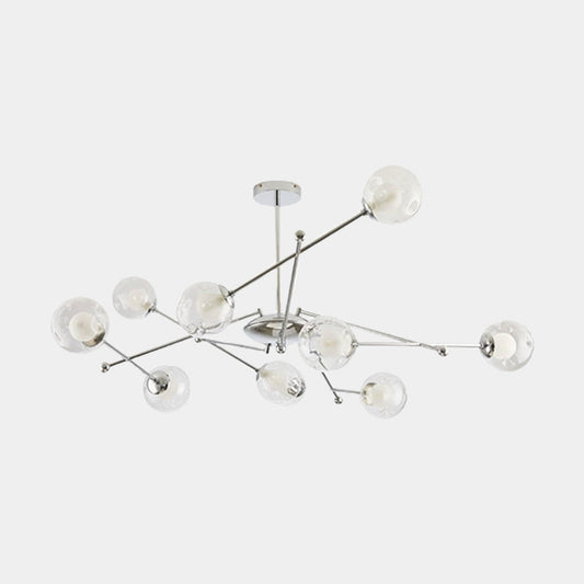 Chandelier Nordic Iron Glass Ball Sputnik, Chrome