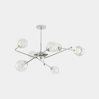 Chandelier Nordic Iron Glass Ball Sputnik, Chrome