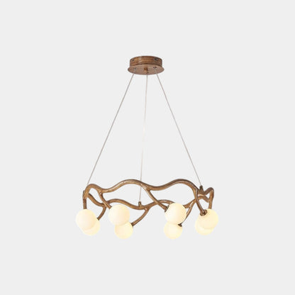 Circular Tree Branch Chandelier Resin Multi-Globe