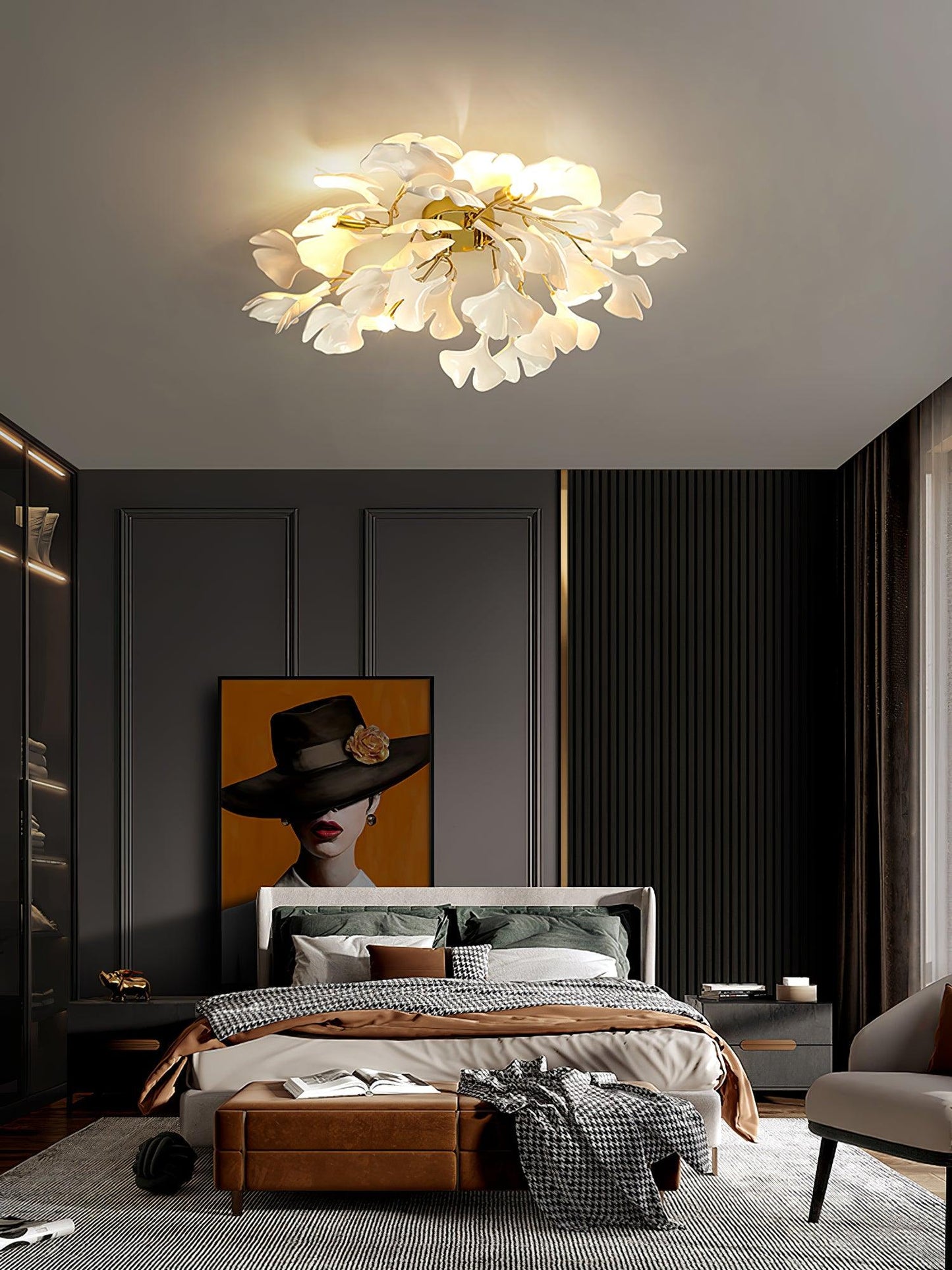 Callenne Elegant Ginkgo Leaf Ceiling Light