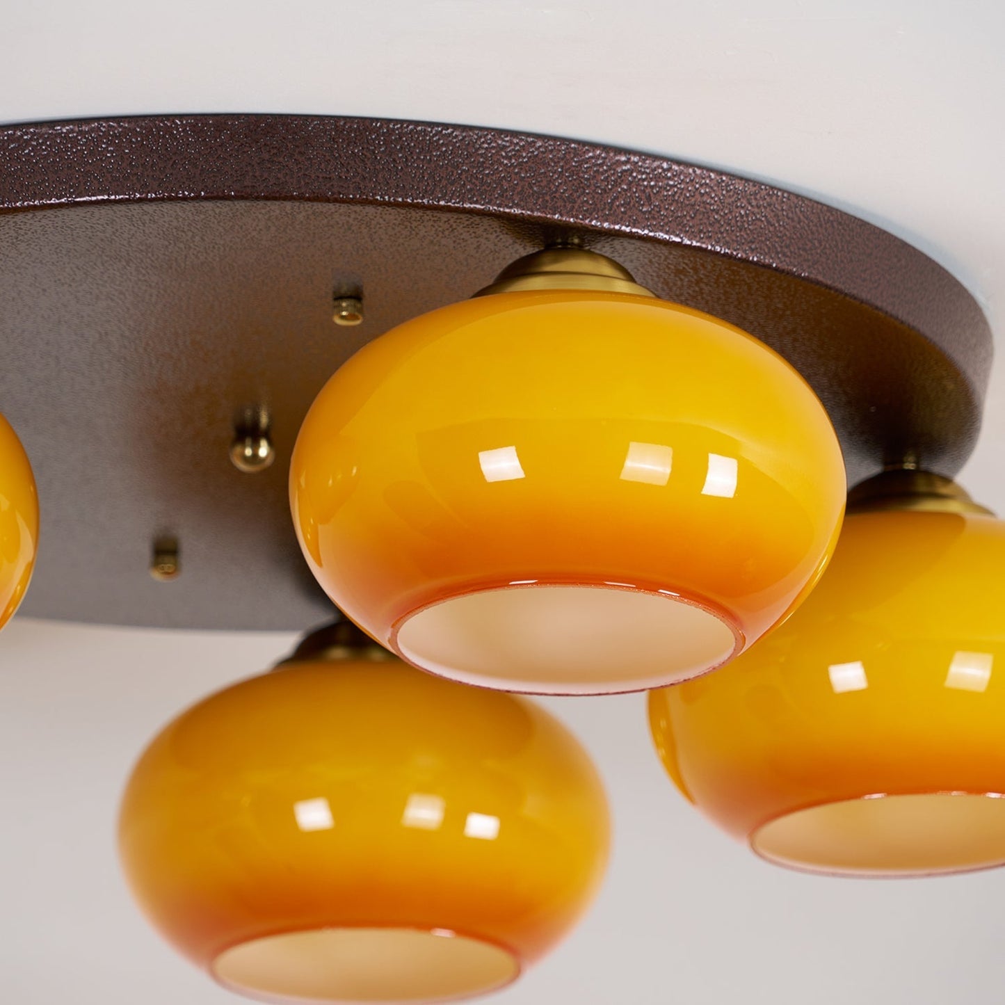 Aurevo 5-Light Amber Glass Flush Mount Ceiling Light