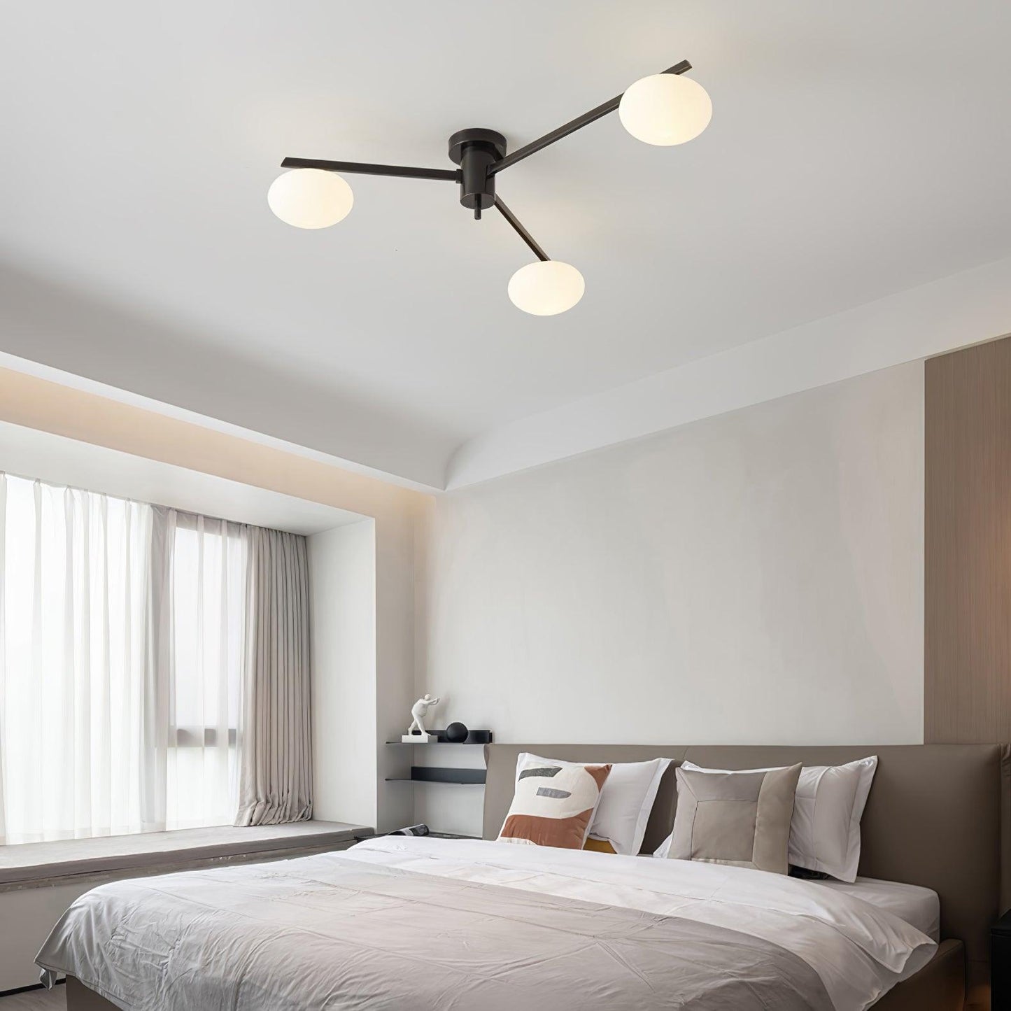 Jania Modern Glass Black Ceiling Light