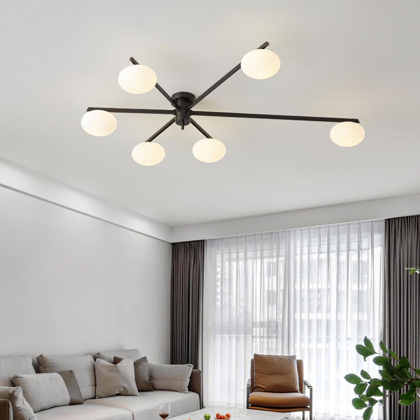 Jania Modern Glass Black Ceiling Light