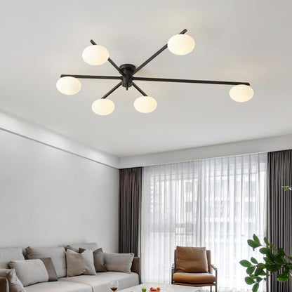 Jania Modern Glass Black Ceiling Light
