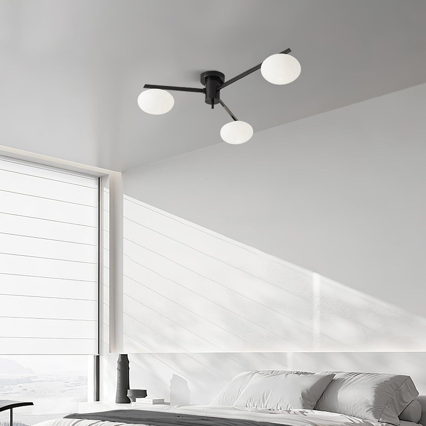 Jania Modern Glass Black Ceiling Light